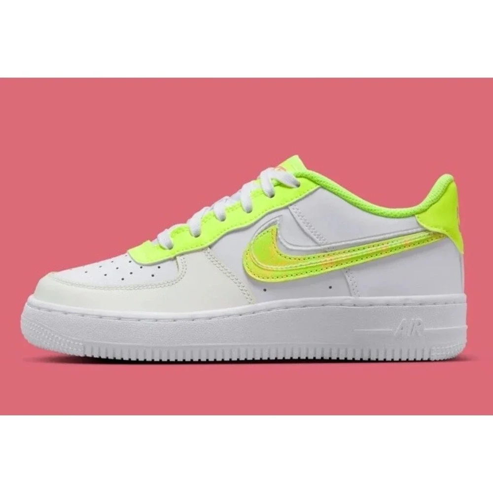Nike Air Force 1 LV8 GS White Volt Kids sz 4.5Y Women's 6 AF1 Shoes DV1680-100